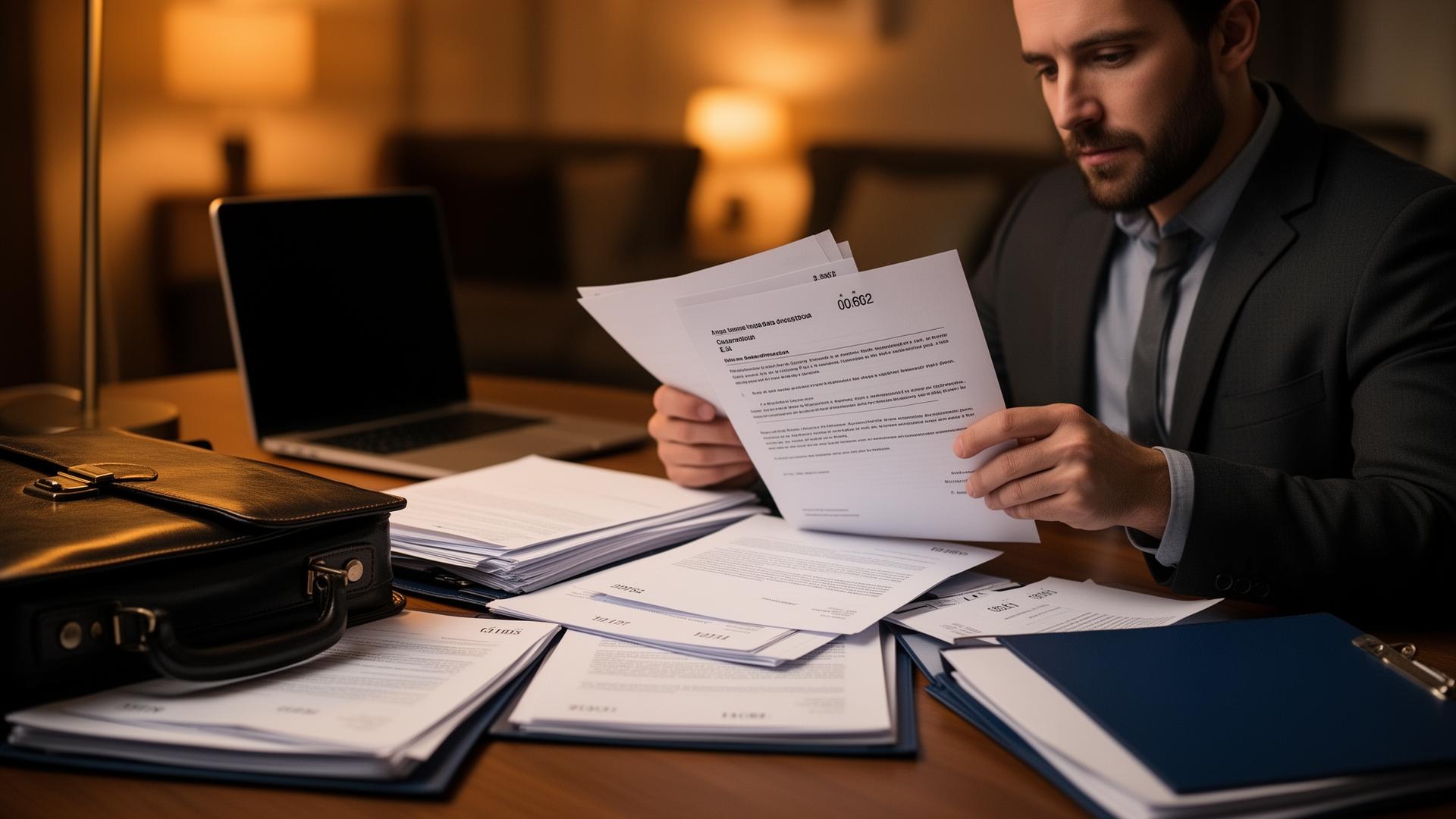 Father reviewing custody documents